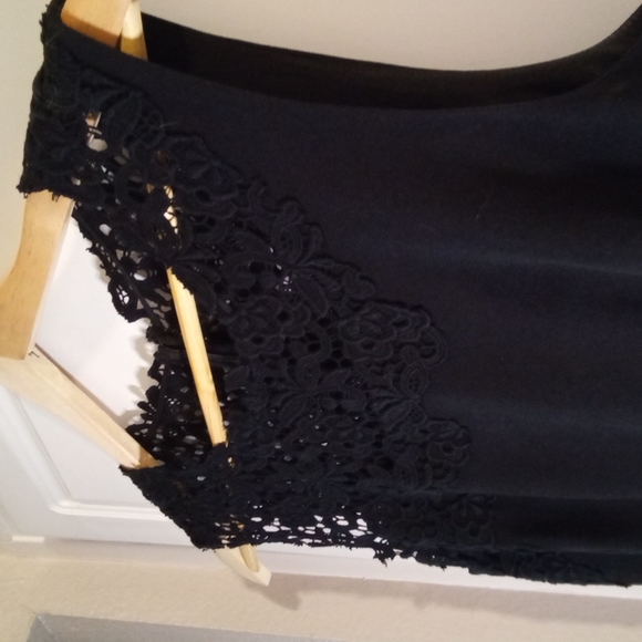 Elie Tahari Black Shift Sleeveless Dress with Lace Size 4 - Picture 6 of 11